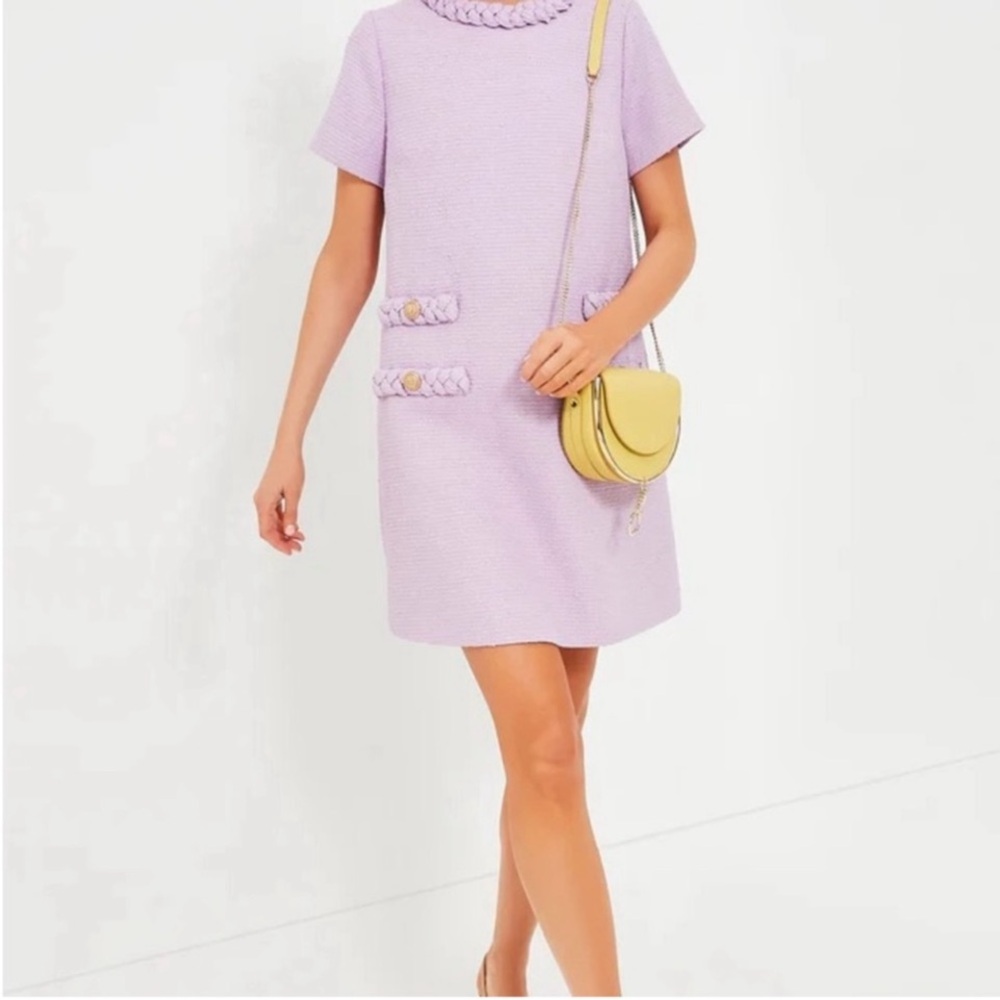 Lilac Tuckernuck Tweed Short Sleeve Dress Sz XL Fits like a sz 14 Misses - Picture 2 of 11